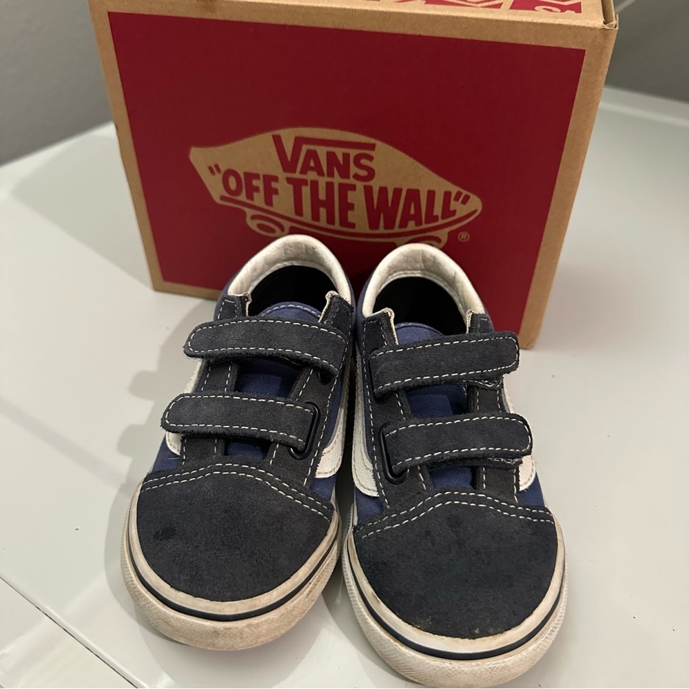 Vans toddler Dark Blue and White Sneakers